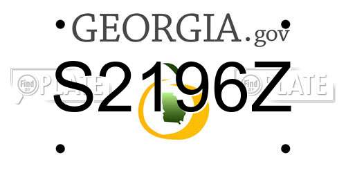 S2196Z Georgia License Plate