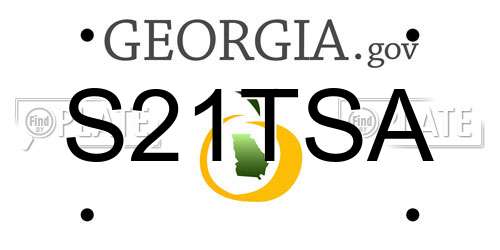 S21TSA Georgia License Plate
