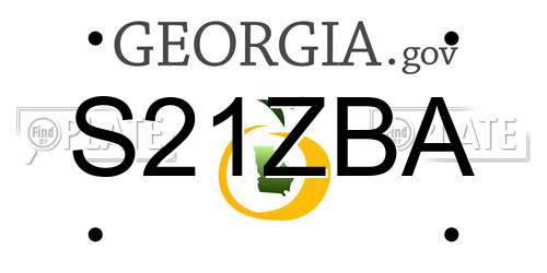 S21ZBA Georgia License Plate