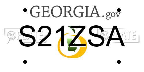 S21ZSA Georgia License Plate
