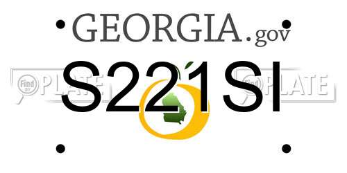S221SI Georgia License Plate