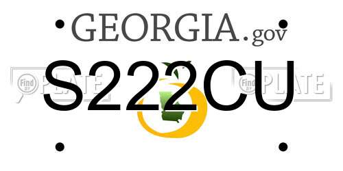 S222CU Georgia License Plate