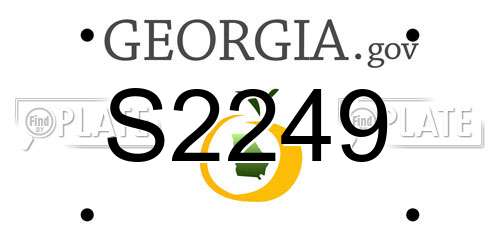S2249 Georgia License Plate