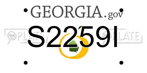S2259I Georgia License Plate