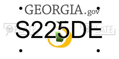 S225DE Georgia License Plate