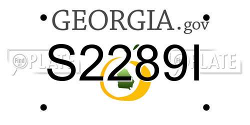 S2289I Georgia License Plate