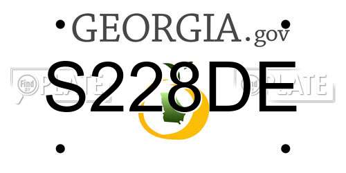 S228DE Georgia License Plate