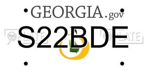 S22BDE Georgia License Plate