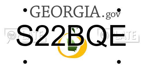 S22BQE Georgia License Plate