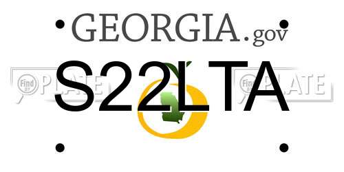 S22LTA Georgia License Plate
