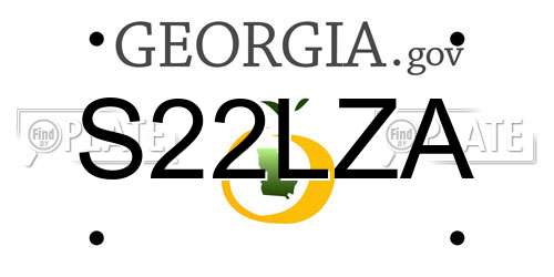 S22LZA Georgia License Plate