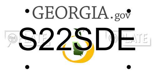 S22SDE Georgia License Plate