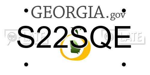 S22SQE Georgia License Plate