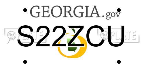 S22ZCU Georgia License Plate