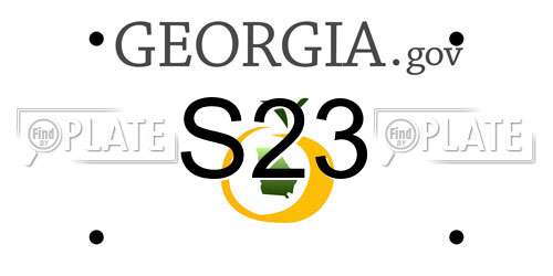 S23 Georgia License Plate