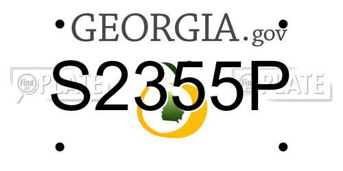 S2355P Georgia License Plate