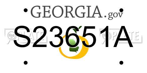 S23651A Georgia License Plate