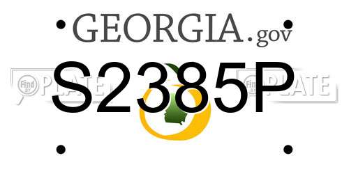 S2385P Georgia License Plate