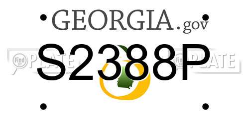 S2388P Georgia License Plate