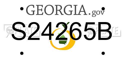 S24265B Georgia License Plate