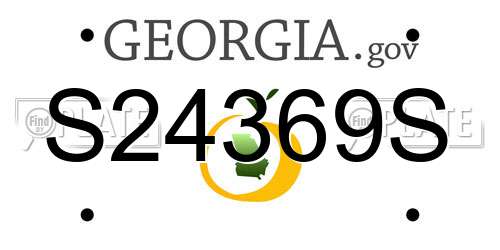 S24369S Georgia License Plate