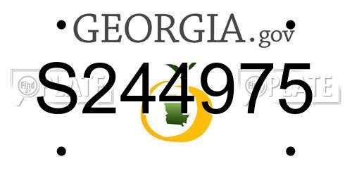 S244975 Georgia License Plate