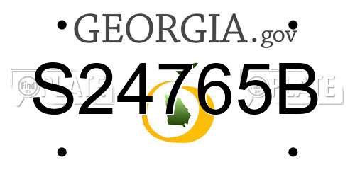 S24765B Georgia License Plate