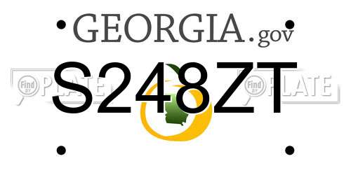 S248ZT Georgia License Plate