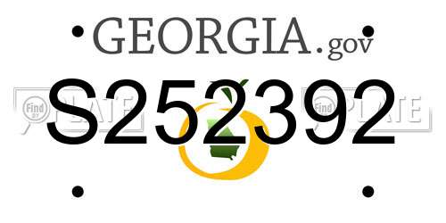 S252392 Georgia License Plate
