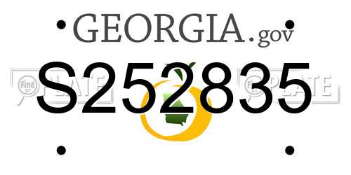 S252835 Georgia License Plate