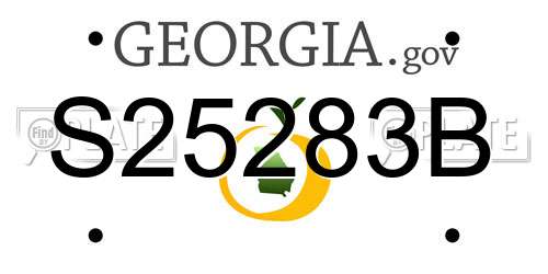 S25283B Georgia License Plate