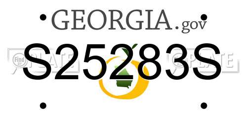 S25283S Georgia License Plate