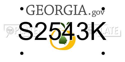 S2543K Georgia License Plate