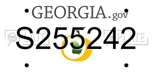 S255242 Georgia License Plate