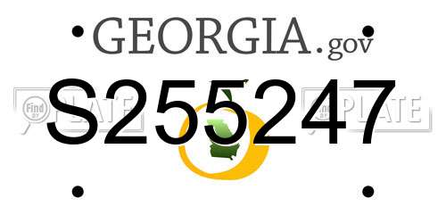 S255247 Georgia License Plate