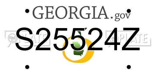 S25524Z Georgia License Plate
