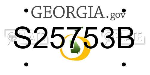 S25753B Georgia License Plate