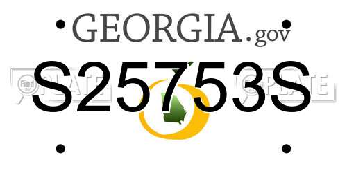 S25753S Georgia License Plate