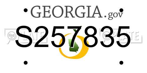S257835 Georgia License Plate