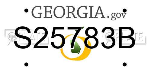 S25783B Georgia License Plate