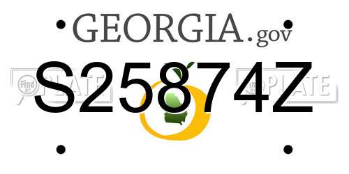S25874Z Georgia License Plate