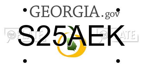 S25AEK Georgia License Plate