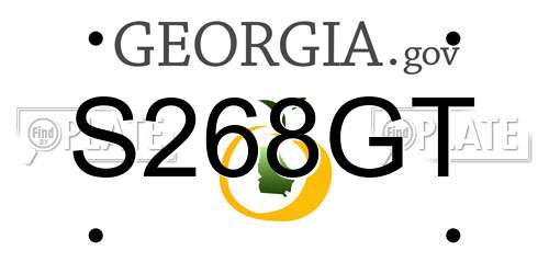 S268GT Georgia License Plate