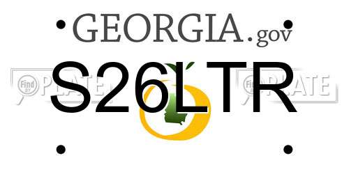 S26LTR Georgia License Plate