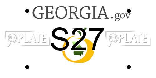 S27 Georgia License Plate