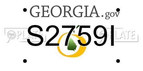 S2759I Georgia License Plate