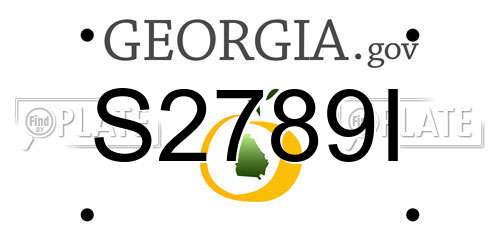 S2789I Georgia License Plate