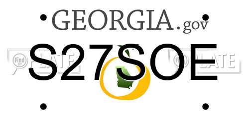 S27SOE Georgia License Plate