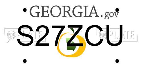 S27ZCU Georgia License Plate