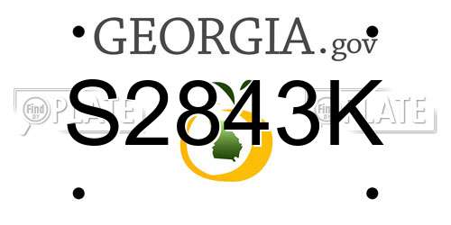 S2843K Georgia License Plate